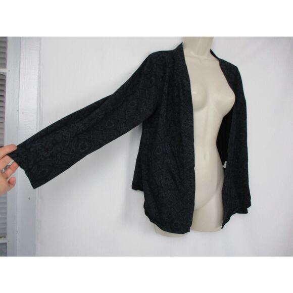 Fresh Produce Top Small Womens Cardigan Open Front Floral Blue Black Casual - Picture 4 of 13